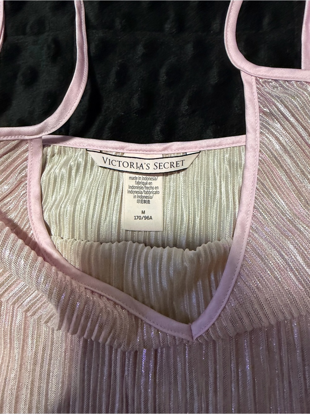 Victoria's Secret Iridescent Pink Metallic Pleated Cami - Picture 2 of 3